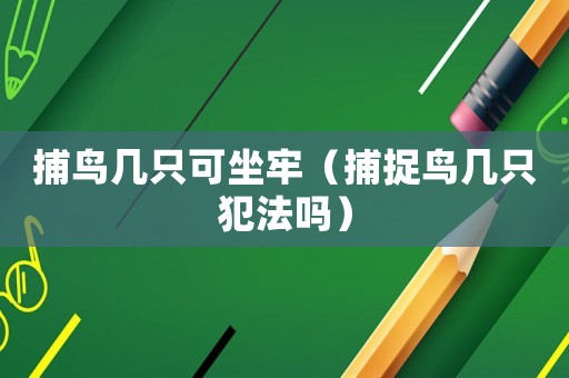 捕鳥(niǎo)幾只可坐牢（捕捉鳥(niǎo)幾只犯法嗎）