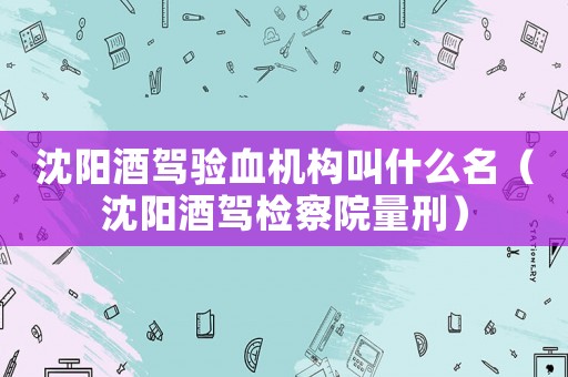 沈陽酒駕驗(yàn)血機(jī)構(gòu)叫什么名（沈陽酒駕檢察院量刑）