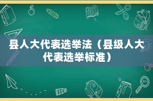 縣人大代表選舉法（縣級人大代表選舉標準）