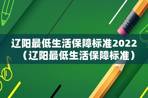 遼陽(yáng)最低生活保障標(biāo)準(zhǔn)2022（遼陽(yáng)最低生活保障標(biāo)準(zhǔn)）