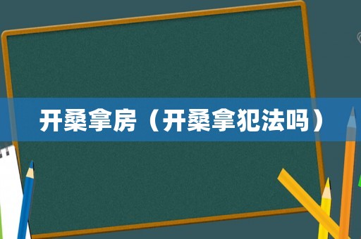 開桑拿房（開桑拿犯法嗎）