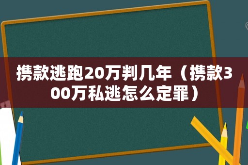 攜款逃跑20萬(wàn)判幾年（攜款300萬(wàn)私逃怎么定罪）