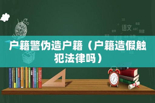 戶籍警偽造戶籍（戶籍造假觸犯法律嗎）