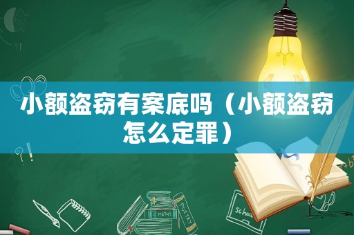 小額盜竊有案底嗎（小額盜竊怎么定罪）