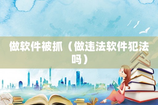 做軟件被抓（做違法軟件犯法嗎）