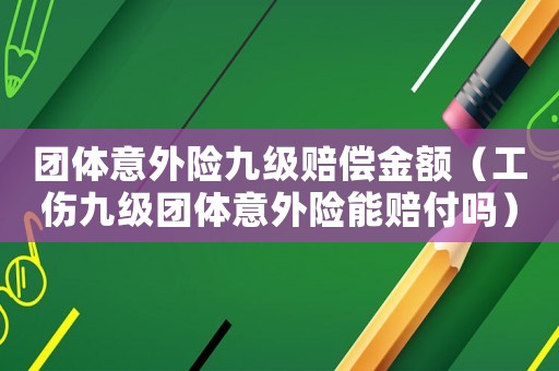 團(tuán)體意外險(xiǎn)九級(jí)賠償金額（工傷九級(jí)團(tuán)體意外險(xiǎn)能賠付嗎）