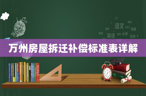 萬州房屋拆遷補(bǔ)償標(biāo)準(zhǔn)表詳解