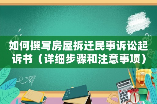 如何撰寫房屋拆遷民事訴訟起訴書（詳細(xì)步驟和注意事項(xiàng)）