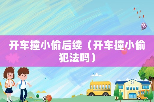 開車撞小偷后續(xù)（開車撞小偷犯法嗎）