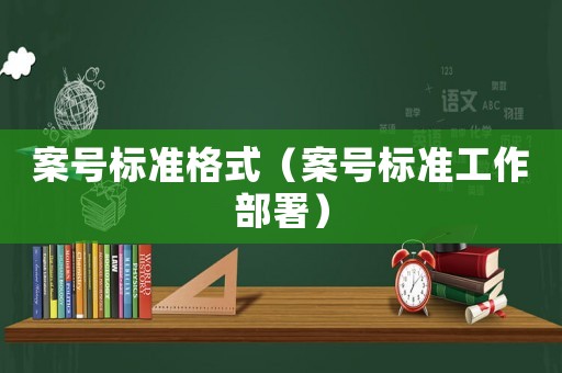 案號標(biāo)準(zhǔn)格式（案號標(biāo)準(zhǔn)工作部署）