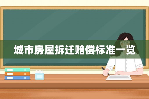 城市房屋拆遷賠償標(biāo)準(zhǔn)一覽