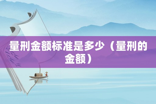 量刑金額標(biāo)準(zhǔn)是多少（量刑的金額）