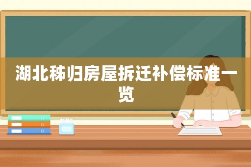 湖北秭歸房屋拆遷補(bǔ)償標(biāo)準(zhǔn)一覽