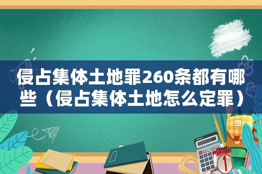 侵占集體土地罪260條都有哪些（侵占集體土地怎么定罪）
