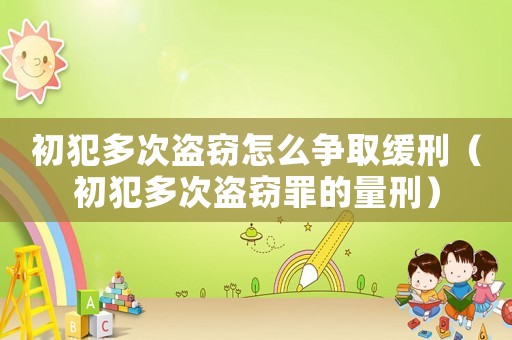 初犯多次盜竊怎么爭取緩刑（初犯多次盜竊罪的量刑）