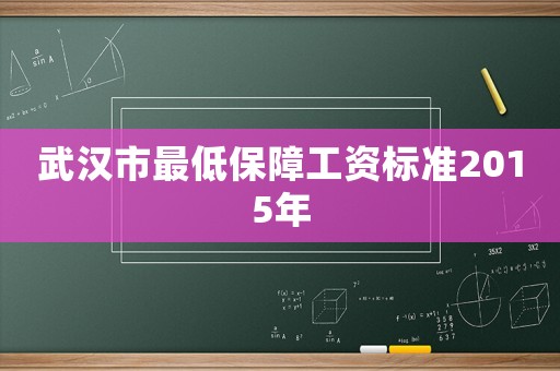 武漢市最低保障工資標(biāo)準(zhǔn)2015年