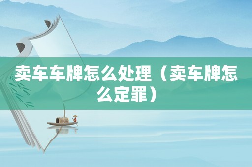 賣(mài)車(chē)車(chē)牌怎么處理（賣(mài)車(chē)牌怎么定罪）