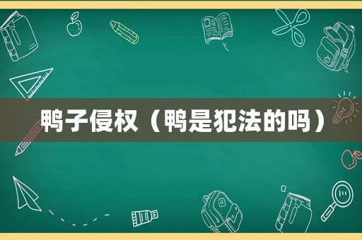 鴨子侵權(quán)（鴨是犯法的嗎）