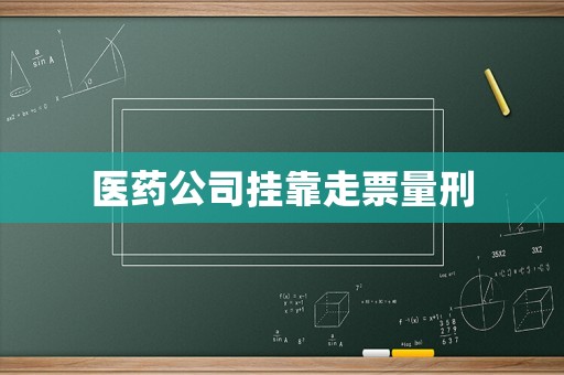 醫(yī)藥公司掛靠走票量刑