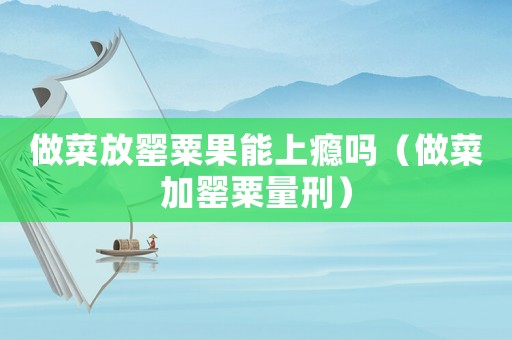 做菜放罌粟果能上癮嗎（做菜加罌粟量刑）