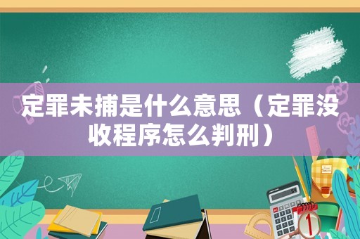 定罪未捕是什么意思（定罪沒收程序怎么判刑）