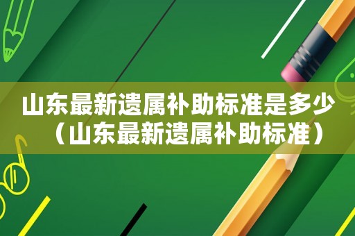 山東最新遺屬補(bǔ)助標(biāo)準(zhǔn)是多少（山東最新遺屬補(bǔ)助標(biāo)準(zhǔn)）