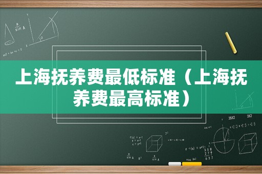 上海撫養(yǎng)費(fèi)最低標(biāo)準(zhǔn)（上海撫養(yǎng)費(fèi)最高標(biāo)準(zhǔn)）