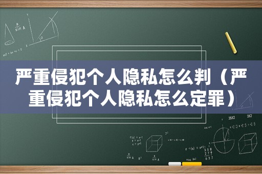 嚴(yán)重侵犯個人隱私怎么判（嚴(yán)重侵犯個人隱私怎么定罪）