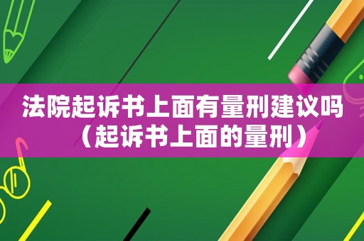 法院起訴書上面有量刑建議嗎（起訴書上面的量刑）