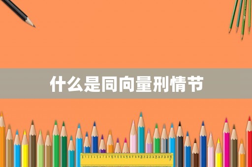 什么是同向量刑情節(jié)