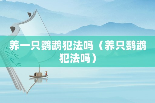 養(yǎng)一只鸚鵡犯法嗎（養(yǎng)只鸚鵡犯法嗎）