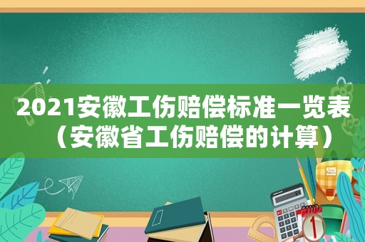 2021安徽工傷賠償標準一覽表（安徽省工傷賠償?shù)挠嬎悖? title=
