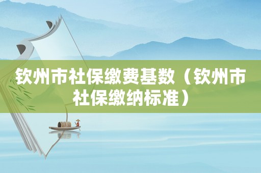 欽州市社保繳費基數(shù)（欽州市社保繳納標準）
