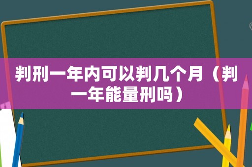 判刑一年內(nèi)可以判幾個月（判一年能量刑嗎）