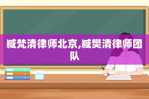 臧梵清律師北京,臧樊清律師團(tuán)隊(duì)