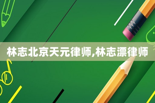 林志北京天元律師,林志漂律師