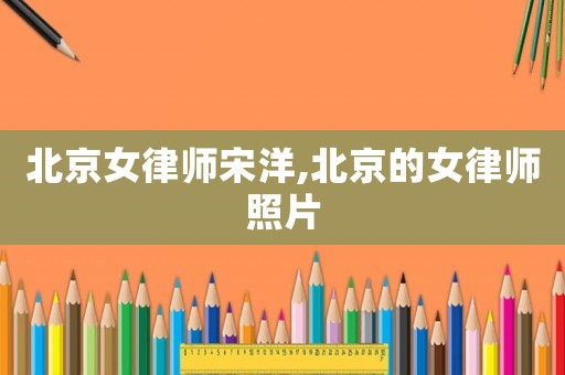 北京女律師宋洋,北京的女律師照片