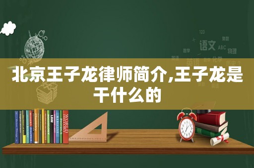 北京王子龍律師簡介,王子龍是干什么的