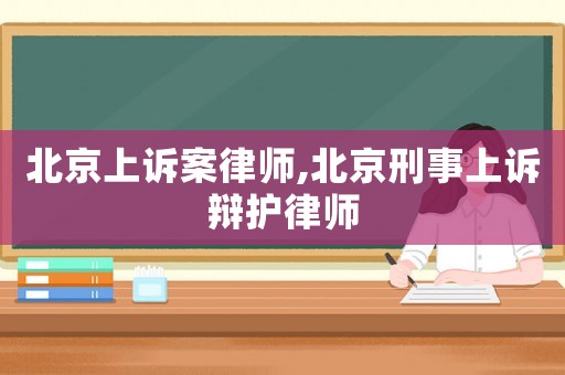 北京上訴案律師,北京刑事上訴辯護律師