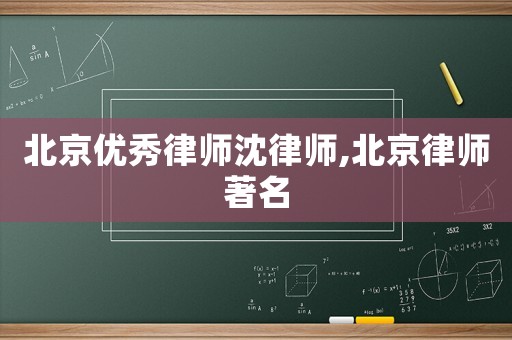 北京優(yōu)秀律師沈律師,北京律師著名