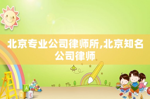 北京專業(yè)公司律師所,北京知名公司律師