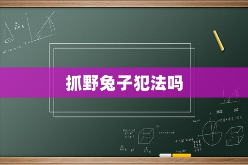 抓野兔子犯法嗎