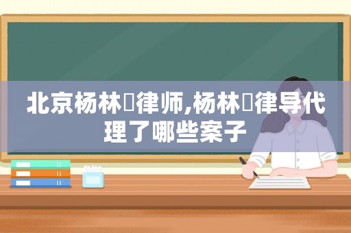北京楊林佺律師,楊林佺律導(dǎo)代理了哪些案子