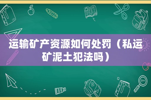 運(yùn)輸?shù)V產(chǎn)資源如何處罰（私運(yùn)礦泥土犯法嗎）