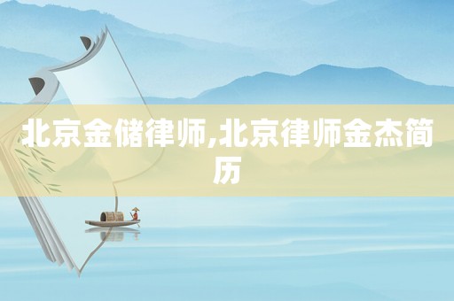 北京金儲(chǔ)律師,北京律師金杰簡(jiǎn)歷