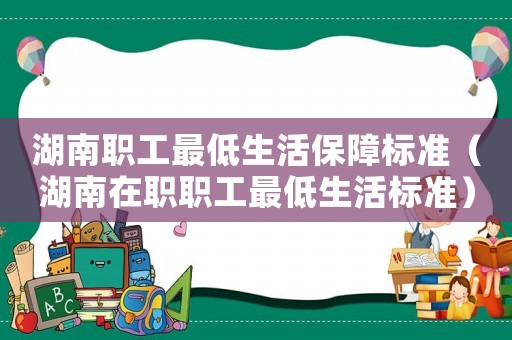 湖南職工最低生活保障標(biāo)準(zhǔn)（湖南在職職工最低生活標(biāo)準(zhǔn)）