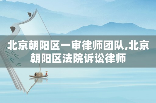 北京朝陽區(qū)一審律師團隊,北京朝陽區(qū)法院訴訟律師