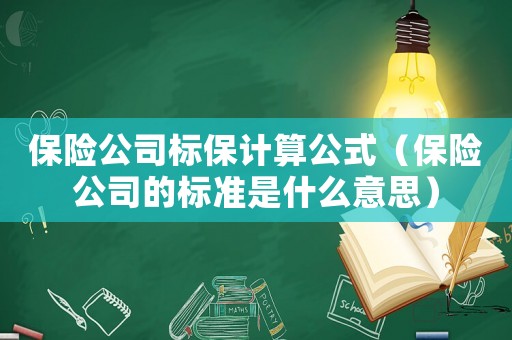 保險公司標保計算公式（保險公司的標準是什么意思）