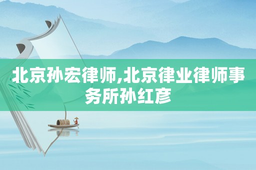 北京孫宏律師,北京律業(yè)律師事務(wù)所孫紅彥
