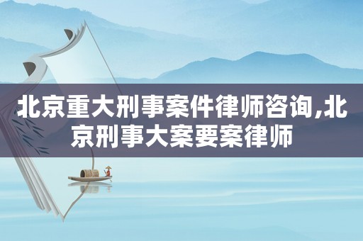 北京重大刑事案件律師咨詢,北京刑事大案要案律師